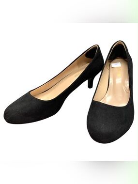 Dream Pairs Black Suede Mid Heel Pumps S11